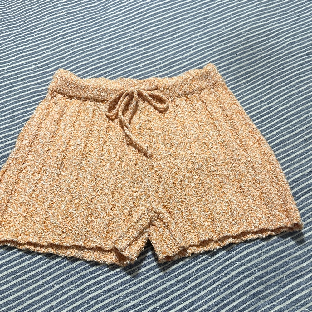 2.7 AUGUST APPAREL High Waist Knit Shorts in orange